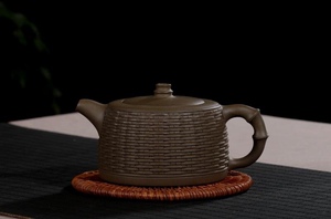 紫砂吴 宜兴紫砂壶 手工紫砂壶 陈旭凤 竹编井栏 原矿青段