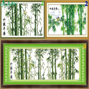 青飞3d精准竹报平安十字绣竹子全景半景新版竹报平安宁静致远包邮