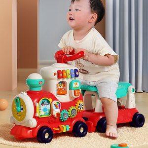 汇乐四合一小火车玩具可坐人学步车宝宝手推车早教1-3岁生日礼物