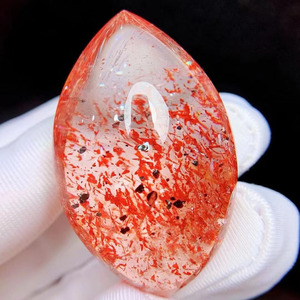 魅晶天然金云母草莓晶原石吊坠 金草莓晶水滴裸石项坠挂件