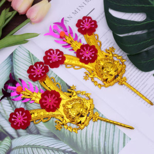 潮汕拜老爷 金花红绸 拜神用品大金花 插香炉小金花 礼佛供佛金花