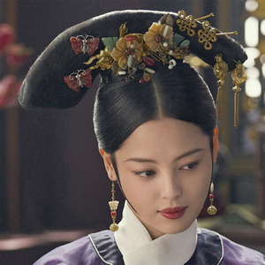 影视如懿传金玉妍同款旗头假发清朝贵妃福晋造型发髻宫廷侍女旗头