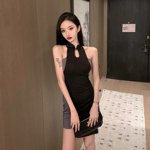 蹦迪衣服夜总店夜店坐台女装性感改良蚀骨旗袍镂空连衣裙御姐气质