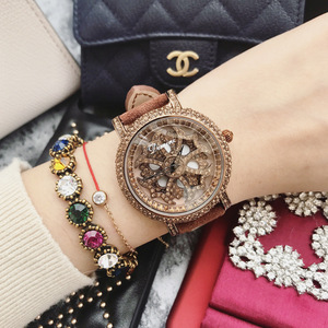 正品蒂米妮zky克罗心水钻yj时来运转手表女潮牌时尚潮流时装表