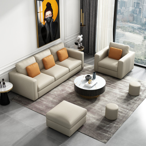 北欧科技布棉麻现代简约布艺沙发小户型直排三人四人位1 2 3组合