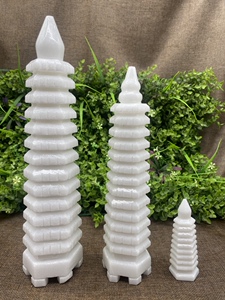 正品白玉文昌塔摆件天然玉石宝塔工艺品九层13层玉塔办公室书房