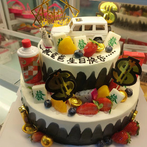 双层生日蛋糕长沙市株洲湘潭衡阳邵阳岳阳常德张家界同城配送爸爸