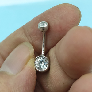 925纯银养脐洞圆形男女通用肚脐环 欧美性感肚脐钉 肚钉脐环
