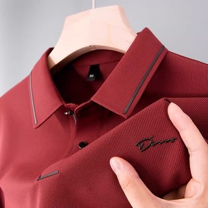 高端polo衫短袖男士2024年夏季新款本命年红色t恤喜宴礼服装男款