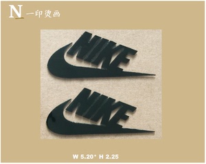 立体硅胶烫画耐克nike勾运动品牌logo纯黑服装辅料烫贴可定制