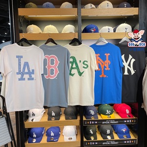 韩国newera纽亦华腰果花t恤正品 22新款宽松圆领男女同款印花短袖