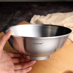 Chockmen 18-10不锈钢双层大碗20CM泡面碗隔热防烫米线碗螺蛳粉碗