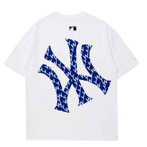 mlbpoem短袖t恤男士夏季半袖上衣宽松纯棉衣服男ny潮牌情侣装夏装