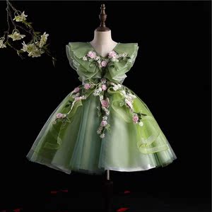 儿童连衣裙夏季2022新款高端公主礼服裙花仙子网纱裙子女童蓬蓬裙