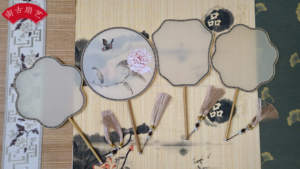 空白团扇 绘画扇 工笔熟绢扇面 中国风空白绢扇古典团扇国画水彩