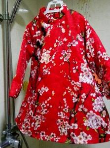 女童唐装棉袄 新年装中国红儿童春节服装140# 99新