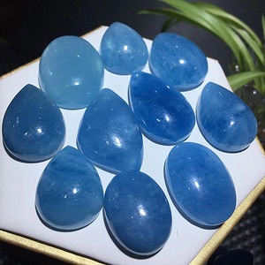 天然水晶 海蓝宝吊坠 绿柱石项坠雕刻件 aeroides 自信之石 水滴