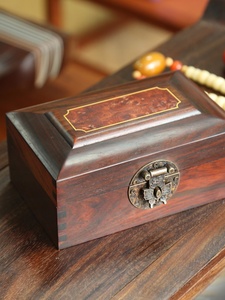 红酸枝木首饰盒红木饰品复古木质收纳盒子木制工艺品