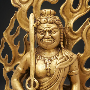 密宗不动明王佛像纯铜不动尊菩萨铜像家用供奉属鸡本命佛佛堂摆件