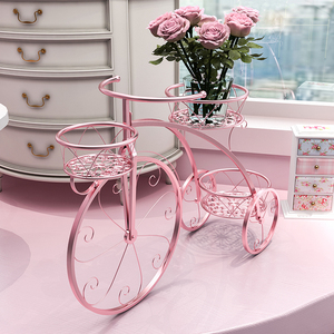 创意欧式铁艺自行车落地置物花架室内阳台绿萝多肉客厅单车花盆架