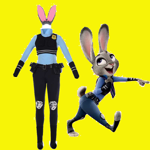疯狂动物城万圣节cosplay服装 动漫兔朱迪警官judy全套 zootopia