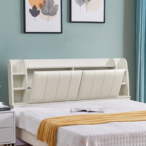 床头双人卧室1.8米多功能单买储物床头板软包简约现代靠背板落地