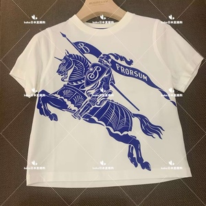 日本bbr专柜短袖T恤/蓝色战马logo短袖T恤24春夏新款