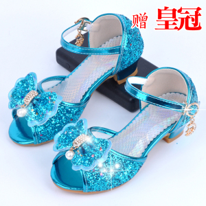 叶罗丽鞋子女童4儿童公主鞋5夏季四岁女孩小凉鞋高跟鞋6大童新款7