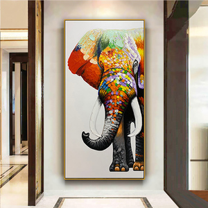 入户玄关装饰画大象欧式