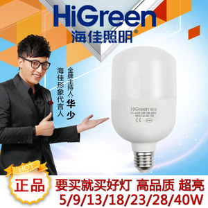 海佳HJ照明LED家用节能球泡灯泡E27螺口B22卡口5W7W13W28W40W100W