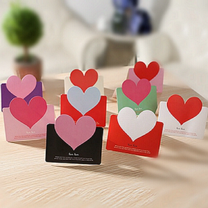 28张韩创意520表白贺卡七夕情人节卡片立体爱心形diy通用祝福留言
