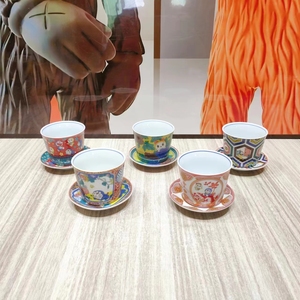 哆啦A梦日本九谷烧陶瓷机器猫茶杯日式卡通家用咖啡杯碟子礼盒装