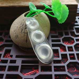 天然高冰透红玛瑙手工雕小福豆子白玉髓冰种豌豆吊坠水晶玉坠