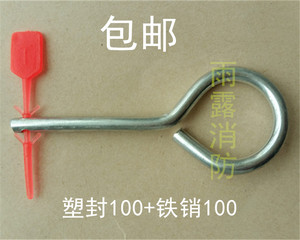 灭火器铅封塑封塑料插销消防铁插销保险销100个塑封加100个铁销