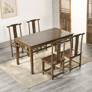 书法桌中式榆木实木书桌古风书画桌禅意画案毛笔写字桌学生课桌椅