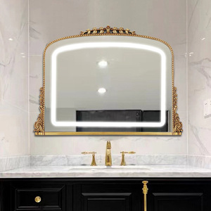 led灯带法式创意智能镜卫生间浴室镜子挂墙洗手台梳妆镜 高清银镜