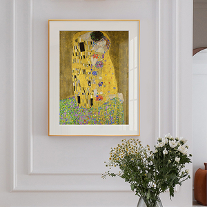 克里姆特装饰画 吻klimt金色精致象征主义克林姆特艺术版画墙挂画