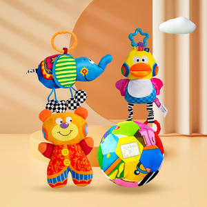 拉拉布玩宝宝手偶玩具内置bb器婴儿手握摇棒摇铃玩偶四件套装