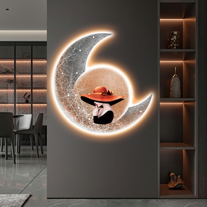 现代轻奢led氛围灯画人物玄关装饰画客厅餐厅走廊过道背景墙挂画