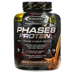 muscletech肌肉科技phase8小时缓释蛋白4.6磅睡前酪蛋白乳清男女
