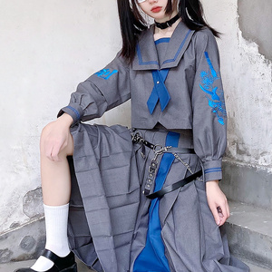 原创曼珠沙华jk制服长裙套装夏季不良少女霸气套装tb704005394000