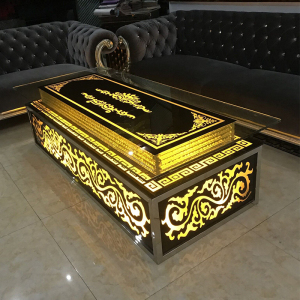 ktv钢化玻璃发光茶几