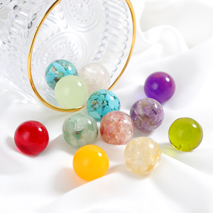 天然碎石水晶珠子单孔树脂球DIY手工串珠手链项链饰品材料包配件