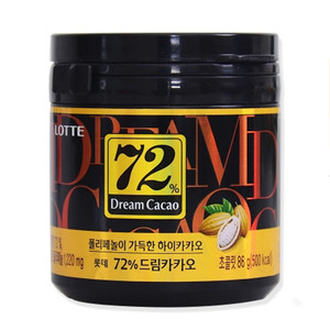 韩国新款包装进口食品 乐天72黑巧克力豆86g罐装女朋友礼物零食