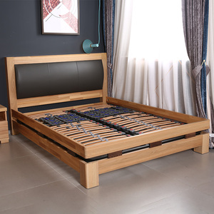 曲美家居 简约现代实木双人床 三种颜色可选