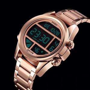 2023时刻美男士韩版时尚运动多功能夜光钢带大数字防水电子手表