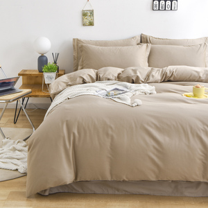 60支定制尺寸四件套全棉纯棉180x220被套定做2米床笠纯色床单床上