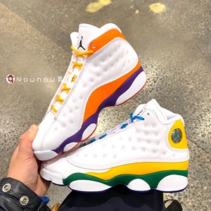 美国代购直邮 nike air jordan 13 aj13 橙黄蓝白 彩色鸳鸯 球鞋