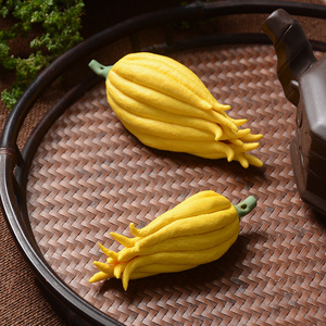 茶宠手工佛手瓜摆件精品可养陶瓷仿真茶席柑功夫茶配件具桌迷你