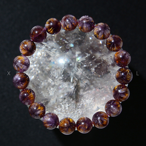 星宿家收藏级天然达碧兹极光23能量水晶手链女紫钛晶花手串男单圈